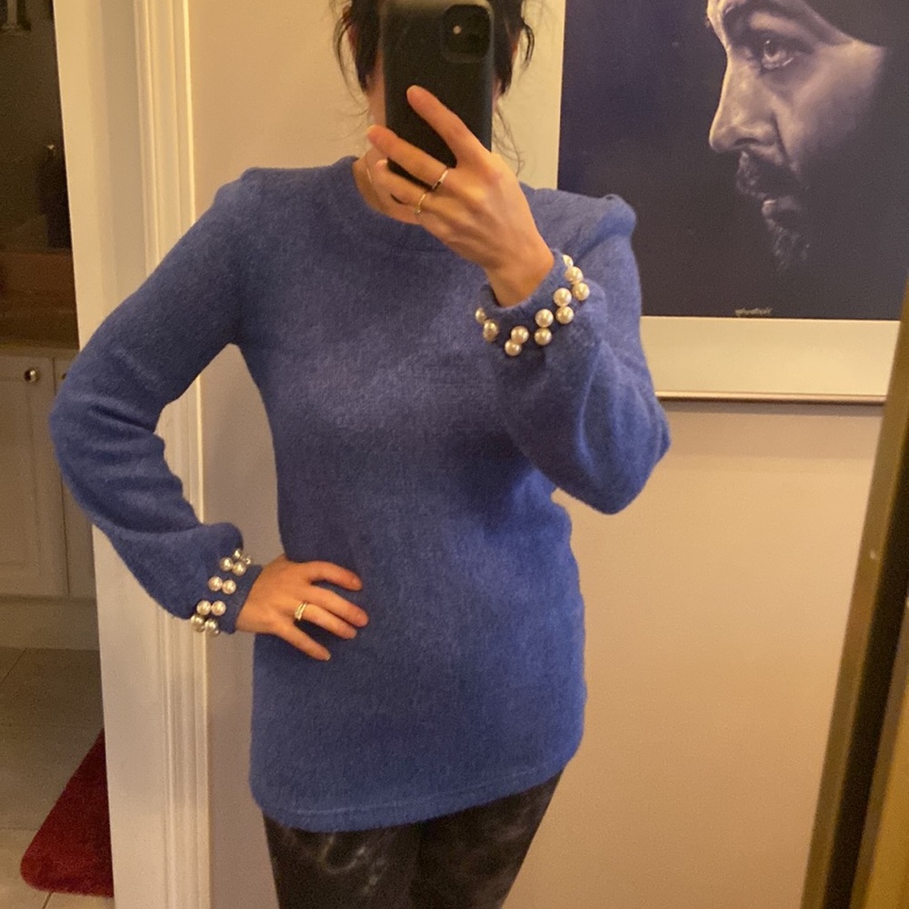 Vintage Sweater with Beaded Wrists